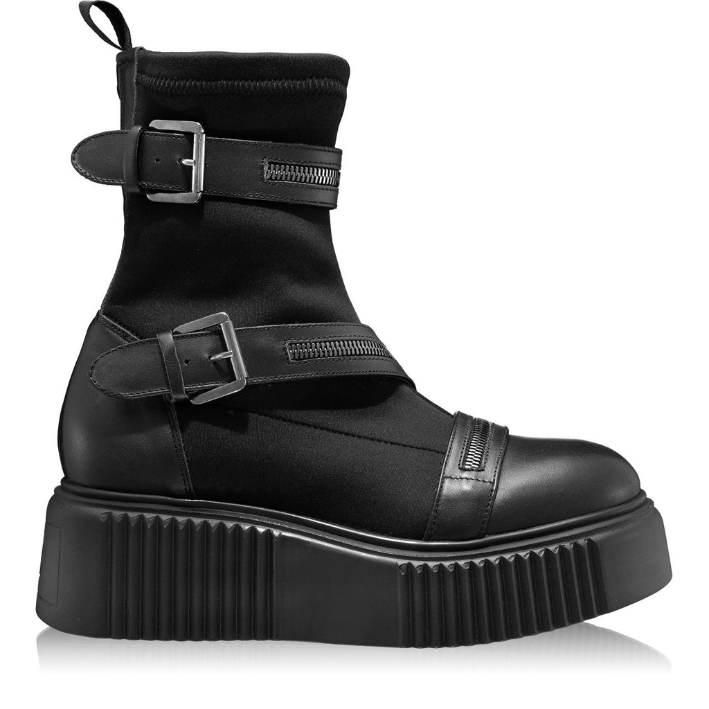 Ghete Dama 7131 Vitello+Stretch Negru